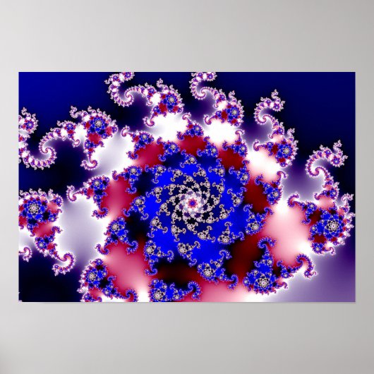 Lila Mandelbrot Star Fraktal Poster (Vorne)