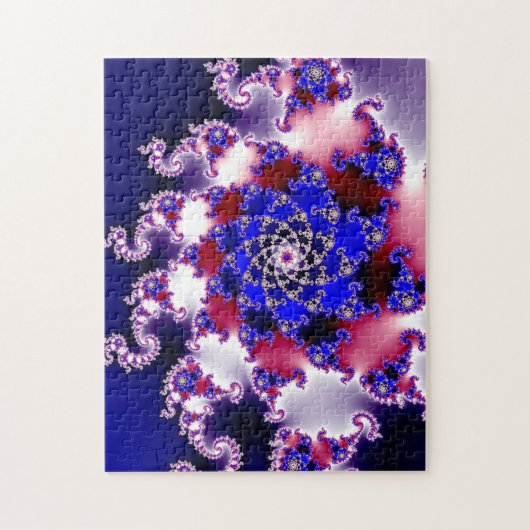 Lila Mandelbrot Star Fraktal Puzzle (Vertikal)