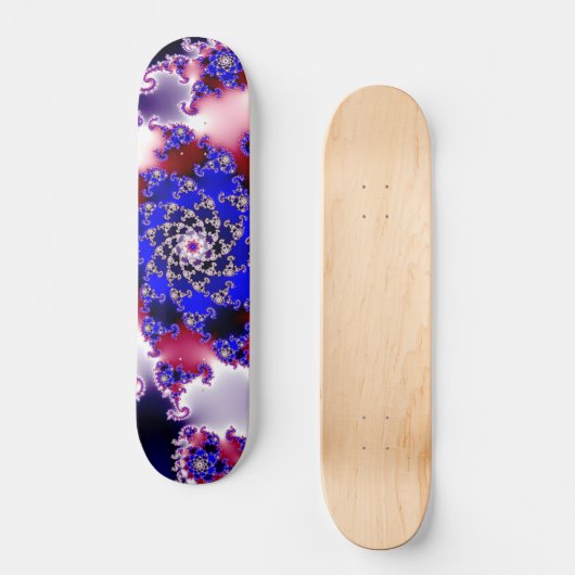 Lila Mandelbrot Star Fraktal Skateboard (Vorderseite)