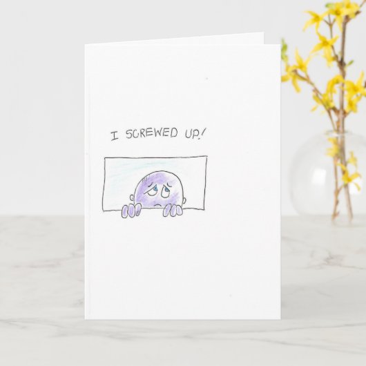 Lila Mann Karte (Gelbe Blume)