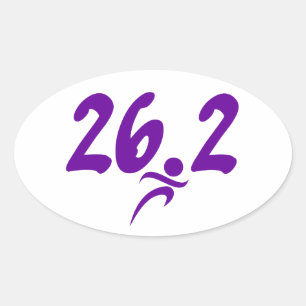 Lila Marathon 26,2 Ovaler Aufkleber