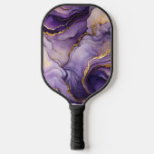 Lila, marbelierter Pickleball Paddle Black Handle  (Vorderseite)
