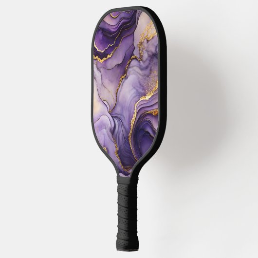 Lila, marbelierter Pickleball Paddle Black Handle  (Links)
