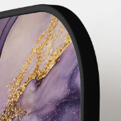 Lila, marbelierter Pickleball Paddle Black Handle  (Linke Seite)