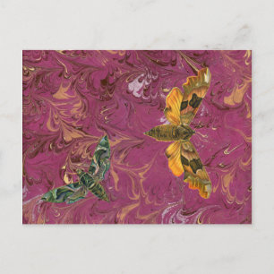 Lila marbile Moth Postkarte