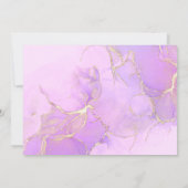 Lila Marble 3 Foto Girl Baby Geburtsankündigung Einladung (Rückseite)