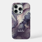Lila Marble Personalisiert iPhone Case - Abstrakt Hülle (Rückseite)