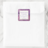 Lila, marbleisiertes Hexenwerk Quadratischer Aufkleber (Tasche)