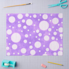 Lila Marbour White Polka Dots Muster Decoupage Seidenpapier