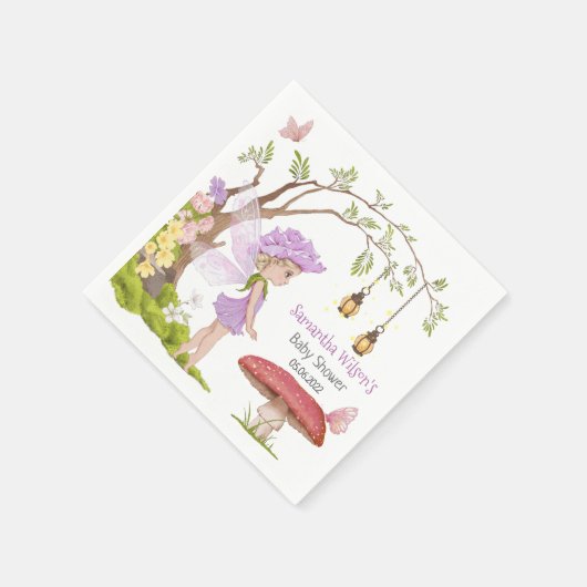 Lila Märchenblütendusche Serviette (Ecke)