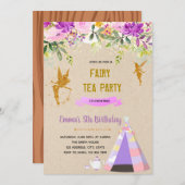 Lila Märchenlepover Party Dankeskarte (Vorne/Hinten)