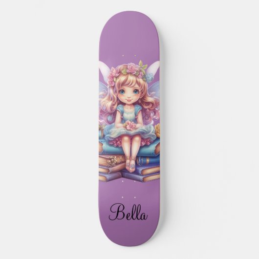 lila Märchenmagie Skateboard (Vorderseite)