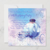 Lila Märchenprinzessin Geburtstagsparty Einladung (Rückseite)