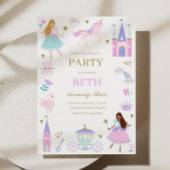 Lila Märchenprinzessin Girl Birthday Einladung
