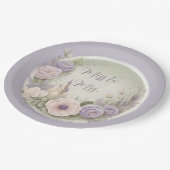 Lila Märchenschloss Pappteller (Schrägansicht)