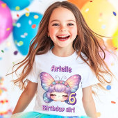 Lila Märchenschmetterlinge Geburtstag T-Shirt