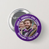 Lila Marching Band Foto High School Brag Button (Vorne & Hinten)