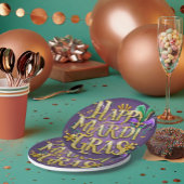 Lila Mardi Gras "Happy Mardi Gras" Pappteller