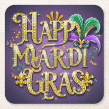 Lila Mardi Gras "Happy Mardi Gras"