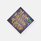 Lila Mardi Gras "Happy Mardi Gras" Serviette (Ecke)