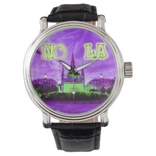 Lila Mardi Gras JS Armbanduhr