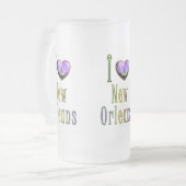 Lila Mardi Gras JS Mattglas Bierglas (Vorderseite Links)