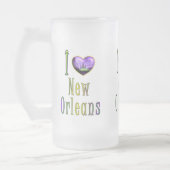 Lila Mardi Gras JS Mattglas Bierglas (Links)