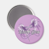 Lila Mardi Gras Mask Magnet (Vorderseite/Rückseite)