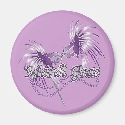 Lila Mardi Gras Mask Magnet (Vorne)