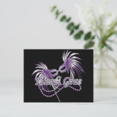 Lila Mardi Gras Mask Postkarte (Stehend Vorderseite)