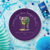 Lila Mardi-Gras-Maske Pappteller (Party)
