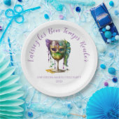 Lila Mardi-Gras-Maske Pappteller (Party)