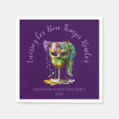 Lila Mardi-Gras-Maske  Serviette (Vorderseite)