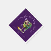 Lila Mardi-Gras-Maske  Serviette (Ecke)