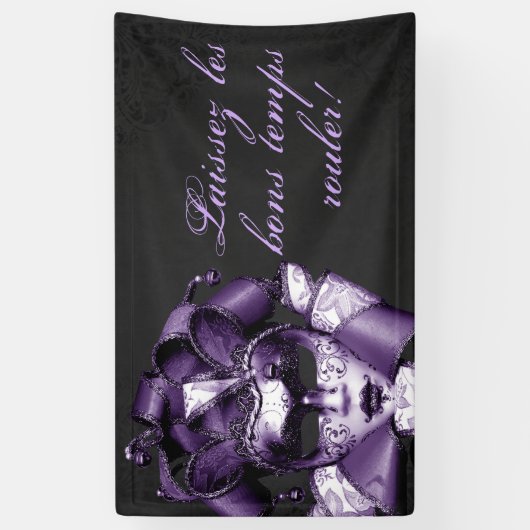Lila Mardi Gras Masquerade Banner (Vertikal)