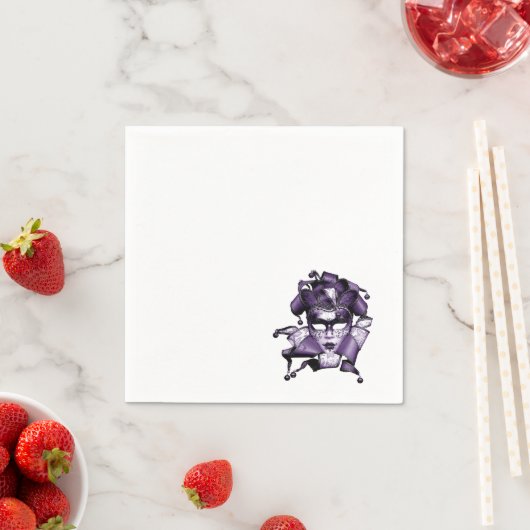 Lila Mardi Gras Masquerade Serviette (Beispiel)