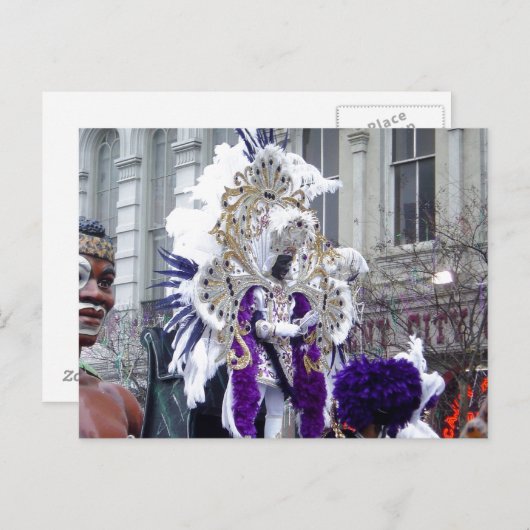 Lila Mardis Gras Zulu King Postkarte (Vorne/Hinten)