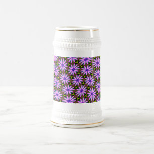 Lila Marguerite-Muster Bierglas