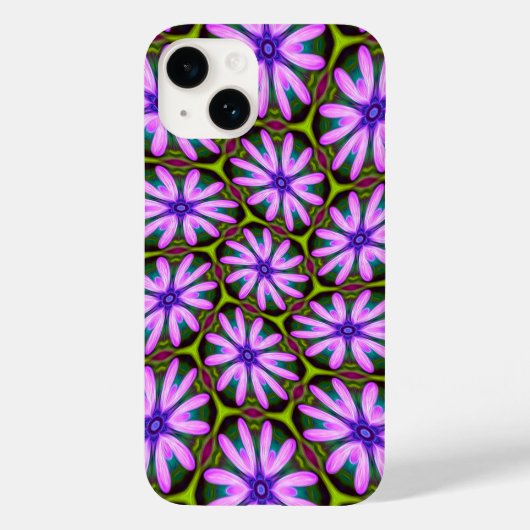 Lila Marguerite-Muster Case-Mate iPhone Hülle (Rückseite)
