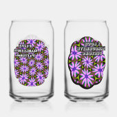 Lila Marguerite-Muster Dosenglas (Rückseite)