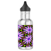 Lila Marguerite-Muster Edelstahlflasche (Links)