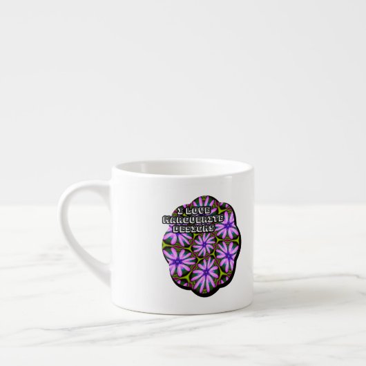 Lila Marguerite-Muster Espressotasse (Links)