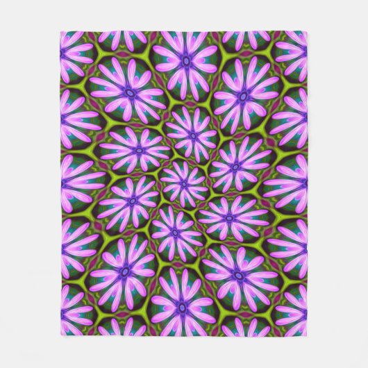 Lila Marguerite-Muster Fleecedecke (Vorderseite)