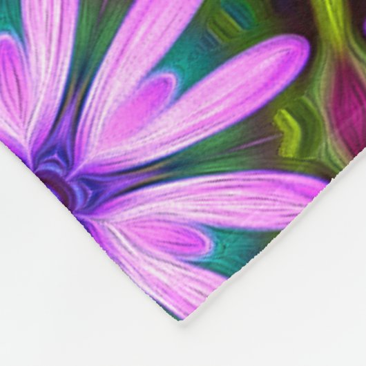 Lila Marguerite-Muster Fleecedecke (Ecke)