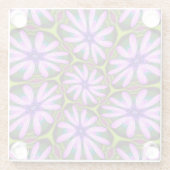 Lila Marguerite-Muster Glasuntersetzer (Rückseite)