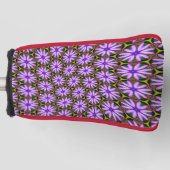 Lila Marguerite-Muster Golf Headcover (Vorderseite)