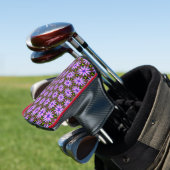 Lila Marguerite-Muster Golf Headcover (In Situ)