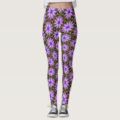 Lila Marguerite-Muster Leggings (Vorderseite)