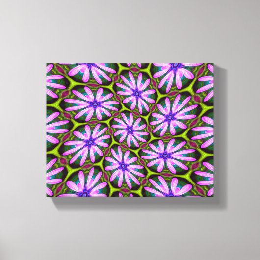 Lila Marguerite-Muster Leinwanddruck (Vorderseite)