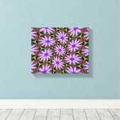 Lila Marguerite-Muster Leinwanddruck (Insitu (Holzboden))